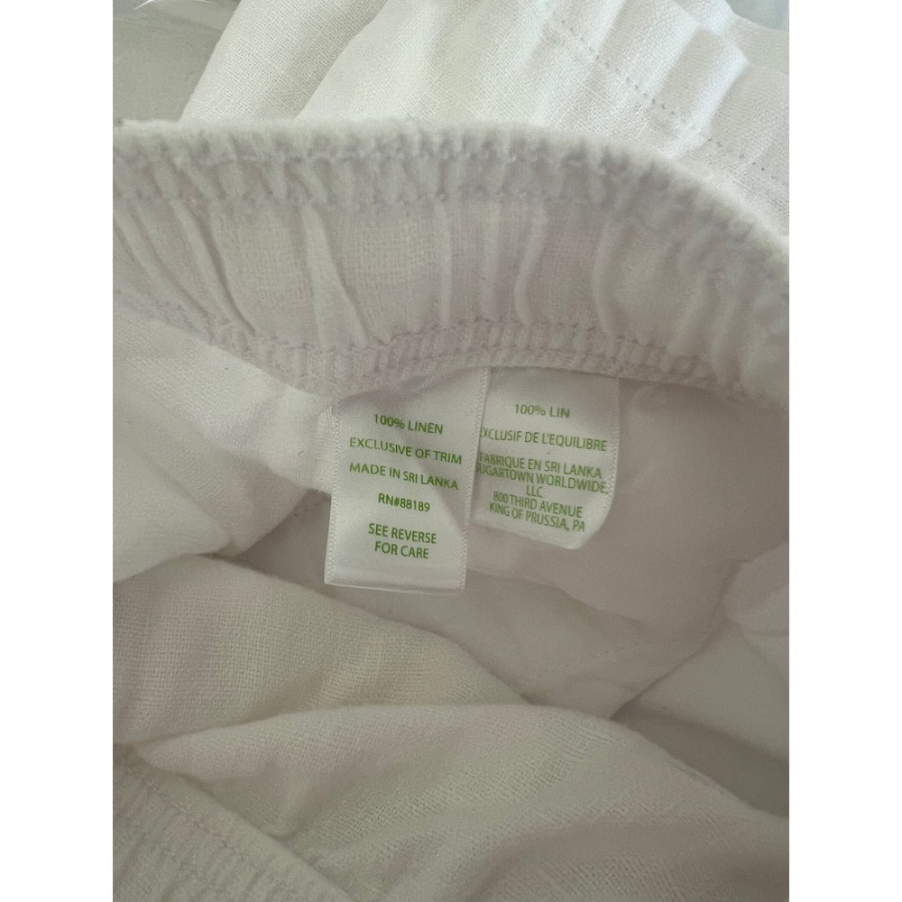Lilly Pulitzer Taron Large White 100% Linen Jogger Pant Coastal Resort Chic - Picture 9 of 9